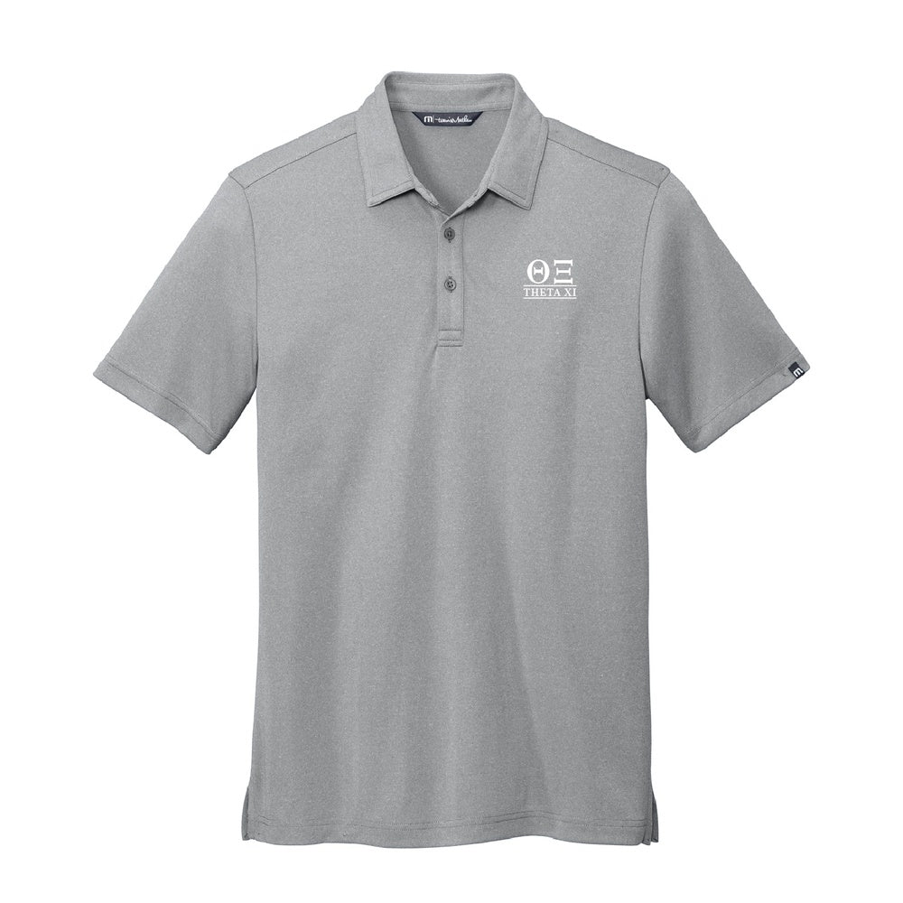 Theta Xi TravisMathew Letters Polo in Heather Grey