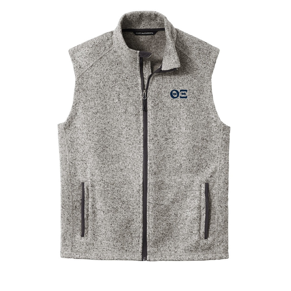 Theta Xi Letters Vest in Grey Heather