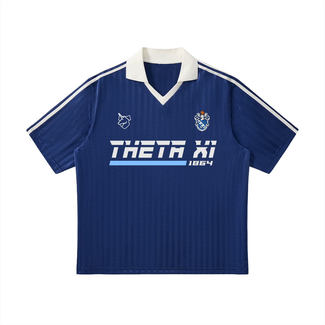 Theta Xi Contrast Collar Striped Soccer Jersey
