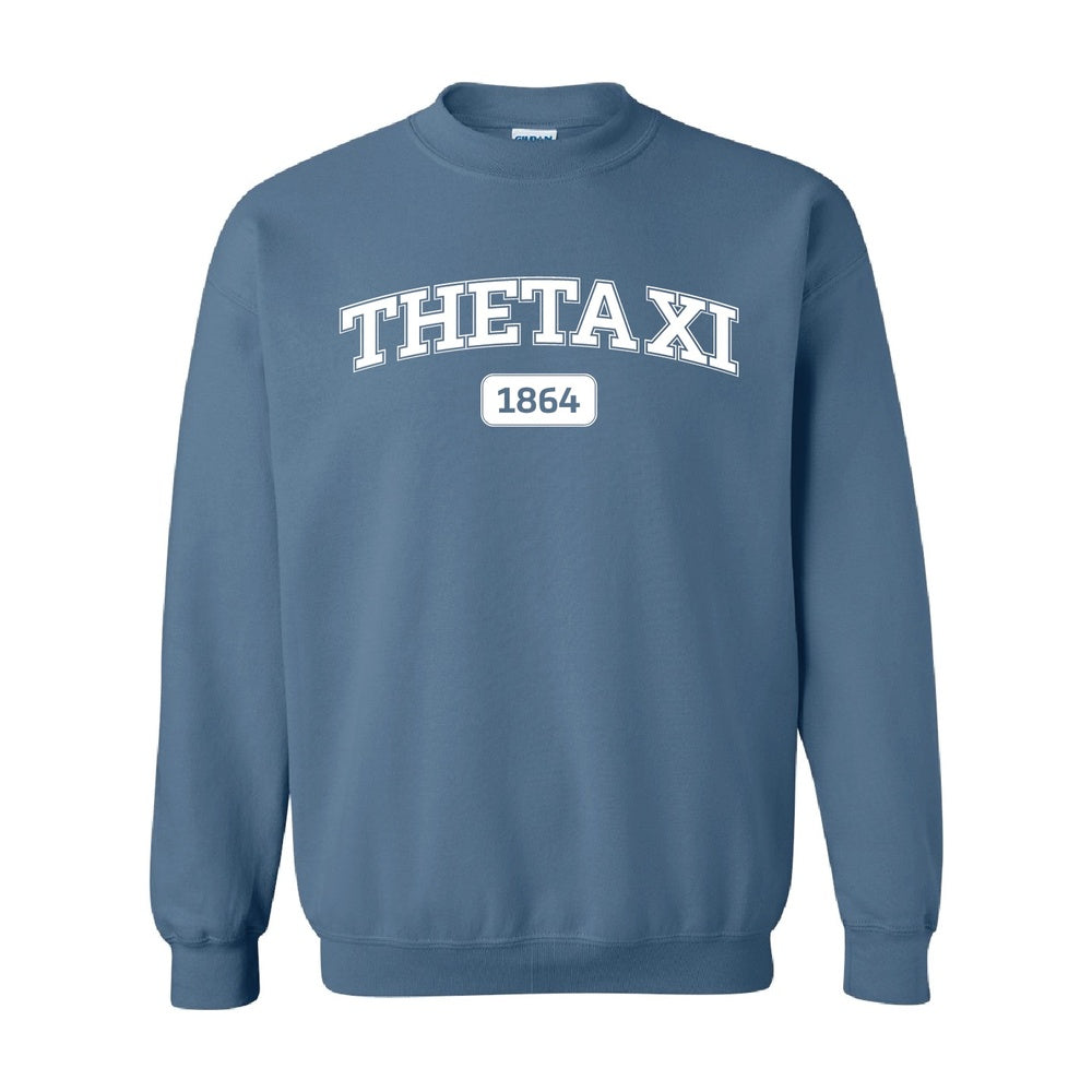 Theta Xi Collegiate Crewneck in Indigo